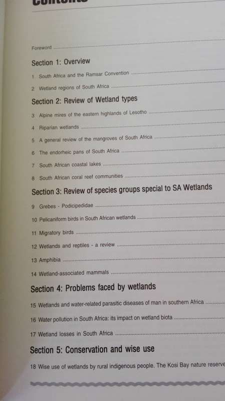 WETLANDS OF SOUTH AFRICA Editor G I COWAN