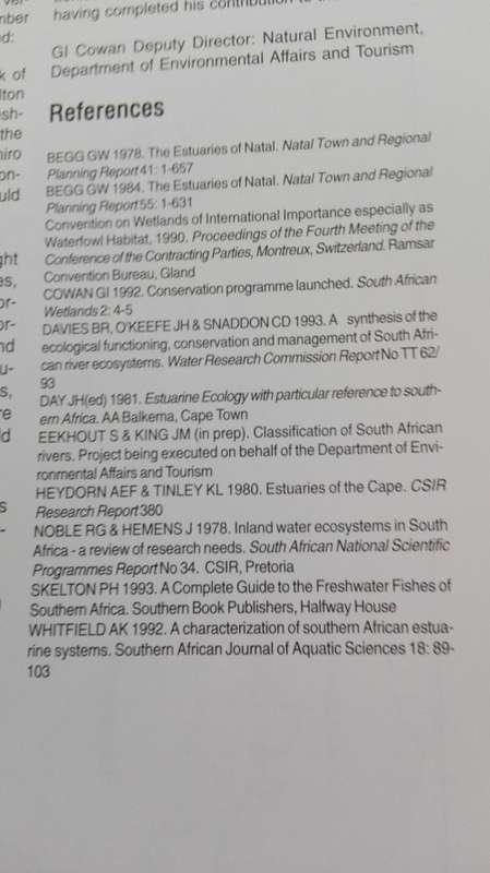 WETLANDS OF SOUTH AFRICA Editor G I COWAN