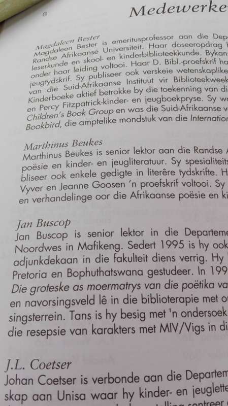 van PATRYS-HULLE TOT HANNA HOEKOM   'n Gids tot die Afrikaanse kinder en jeugboek