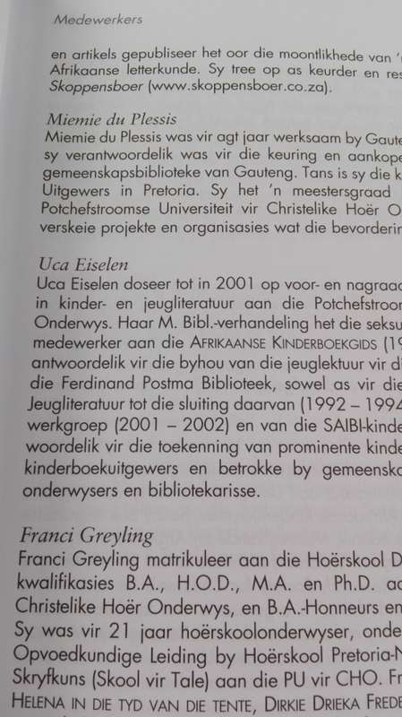 van PATRYS-HULLE TOT HANNA HOEKOM   'n Gids tot die Afrikaanse kinder en jeugboek