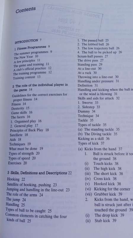 DOC CRAVEN`S RUGBY Playing and Training Handbook