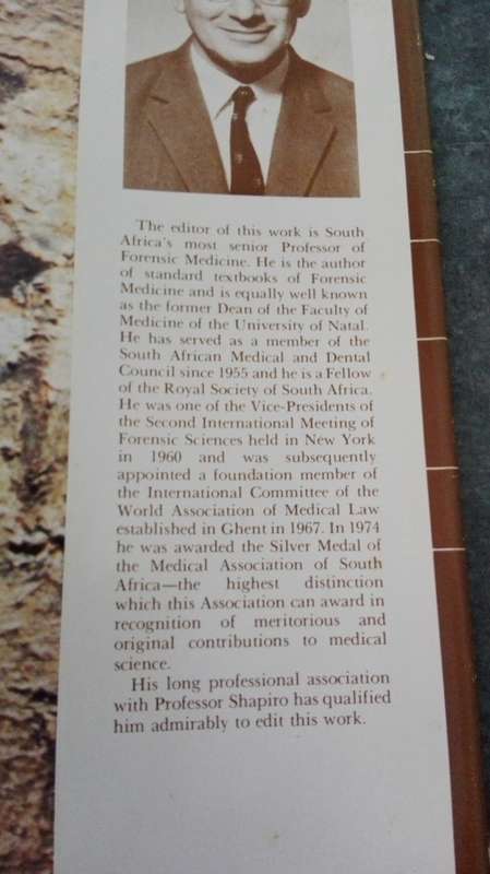 MEDICO-LEGAL MYTHOLOGY and other forensic contributions signed by H A Shapiro edited by I Gordon