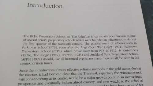 THE RIDGE A JOHANNESBURG PREPARATORY SCHOOL ANDREW HARRINGTON