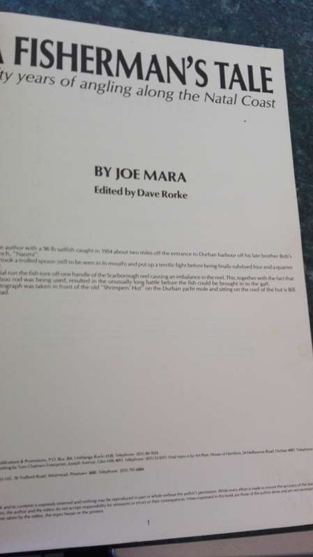 A FISHERMAN'S TALE by JOE MARA Fifty Years of Angling along the Natal Coast ( Book - Scarce)