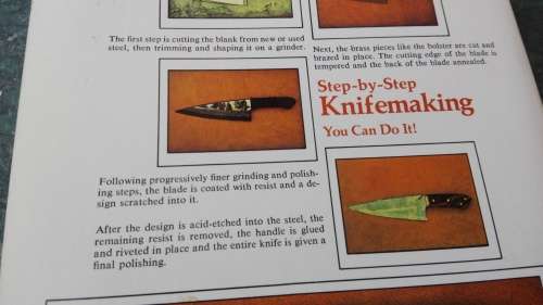 Book ; STEP by STEP KNIFEMAKING You Can Do It by DAVID BOYE