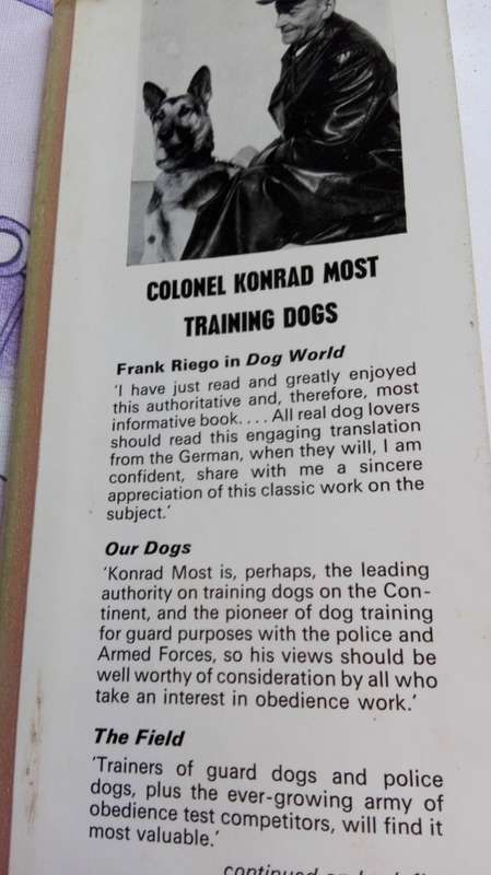 TRAINING DOGS A MANUAL Colonel KONRAD MOST (Hardcover ;  Illustrated )