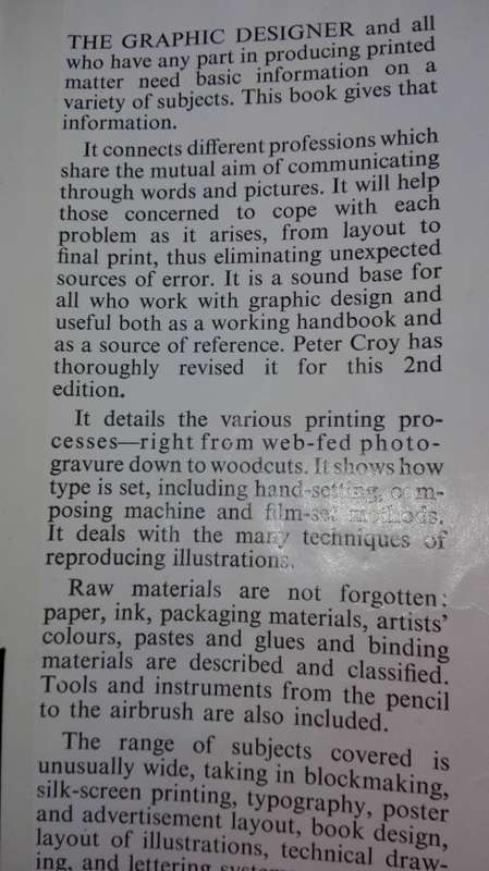 GRAPHIC DESIGN AND REPRODUCTION TECHNIQUES by PETER CROY ( 1972 ) printing