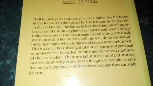 GUY BUTLER TALES FROM THE KAROO