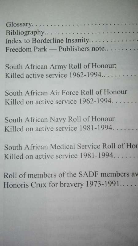 Border Line Insanity A National Serviceman's Story Tim Ramsden Includes SADF'S Roll of Honour