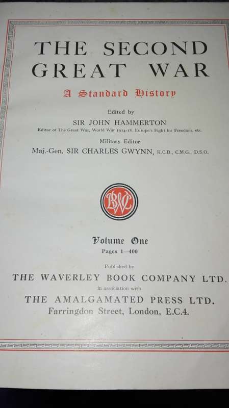 THE SECOND GREAT WAR A Standard History edited by Sir John Hammerton  7 Volumes