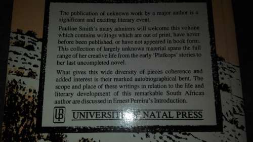 2 Books by PAULINE SMITH ; The Unknown  plus THE LITTLE KAROO