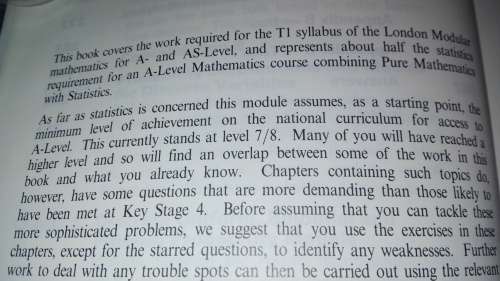 MODULAR MATHEMATICS MODULE C STATISTICS 1 L BOSTOCK and S CHANDLER