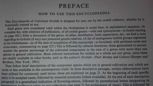ENCYCLOPAEDIA OF CULTIVATED ORCHIDS ALEX D HAWKES
