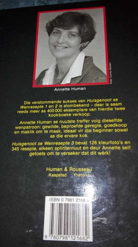 2 BOEKS ; ANNETTE HUMAN HUISGENOOT se WENRESEPTE  en WENRESEPTE 3