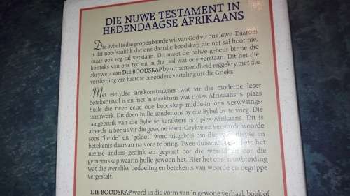 DIE BOODSKAP Die NUWE TESTAMENT in HEDENDAAGSE AFRIKAANS Jan Van der Watt