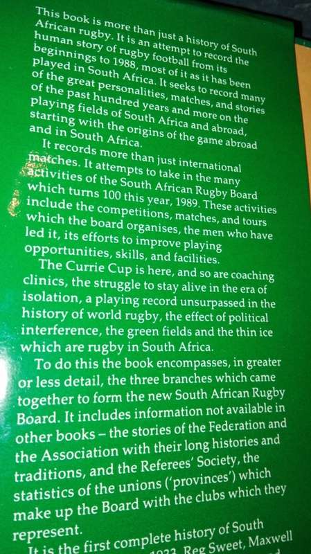RUGBY IN SOUTH AFRICA A History 1861 - 1988 PAUL DOBSON