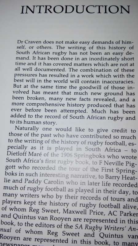 RUGBY IN SOUTH AFRICA A History 1861 - 1988 PAUL DOBSON