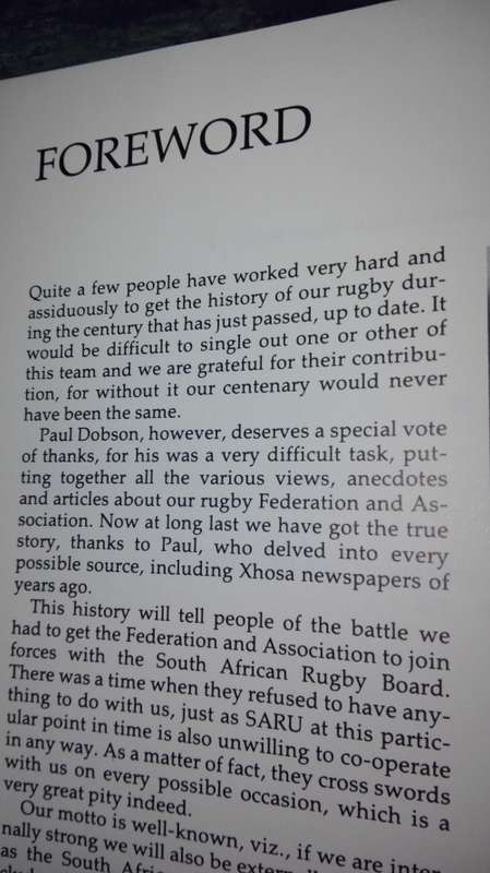 RUGBY IN SOUTH AFRICA A History 1861 - 1988 PAUL DOBSON