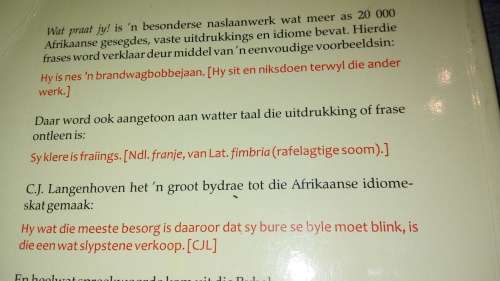 WAT PRAAT JY ? Afrikaanse Idiome Gesegdes en vaste uitdrukkings met Verklaariings