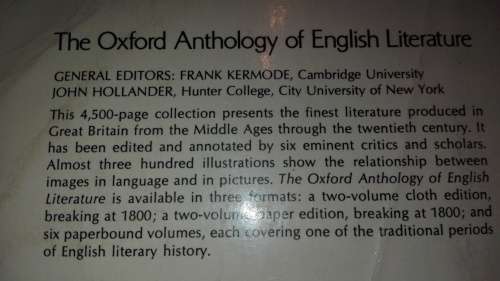 The Oxford Anthology of English Literature The RESTORATION AND THE EIGHTEENTH CENTURY Martin Price