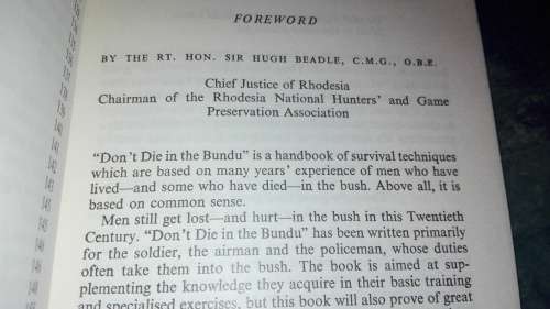 DONT DIE IN THE BUNDU by Col. D H GRAINGER