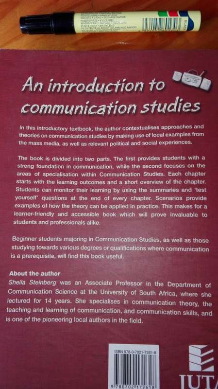 AN INTRODUCTION to COMMUNICATION STUDIES SHEILA STEINBERG