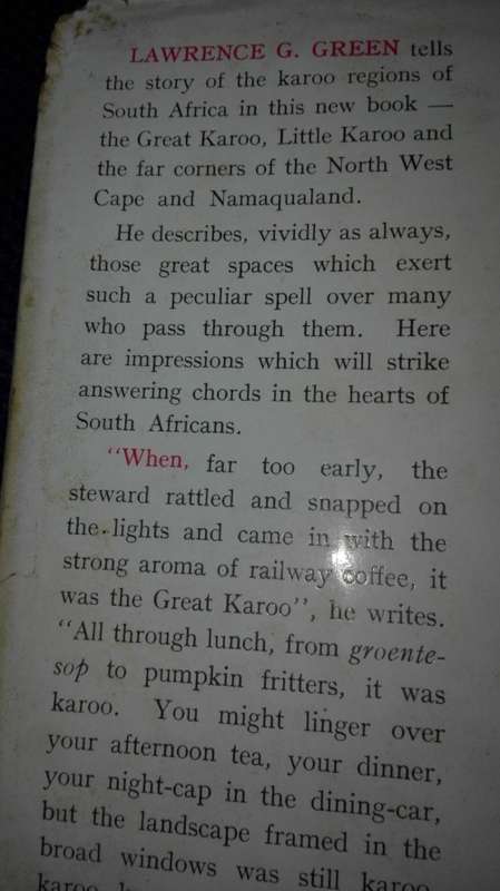 KAROO LAWRENCE G GREEN First Edition 1955