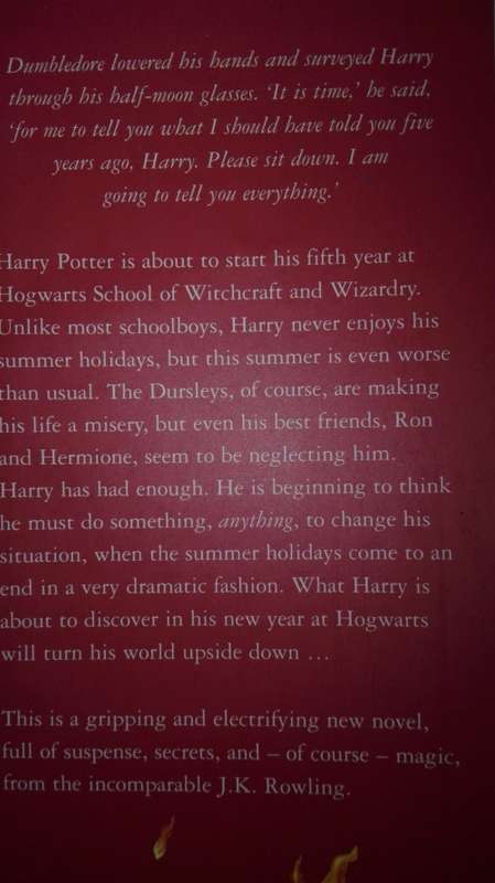 2 HARRY POTTER  Books ; The Order of the Phoenix plus Harry Potter and the Half Blood Prince