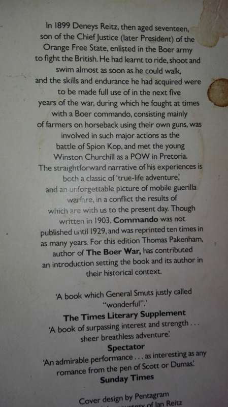 COMMANDO A Journal of the Boer War  by DENEYS REITZ Preface by General J C SMUTS Intro by T Pakenham