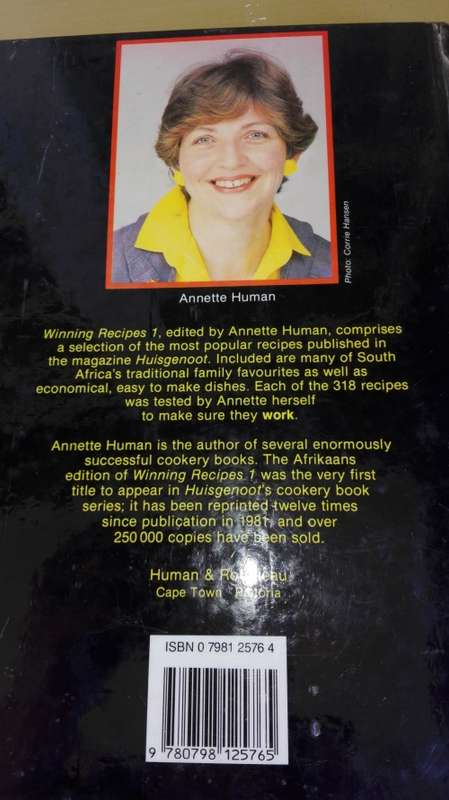 2 Books ; HUISGENOOT Winning Recipes 1 plus Winning Recipes 2 ANNETTE HUMAN  ( Both  in English )