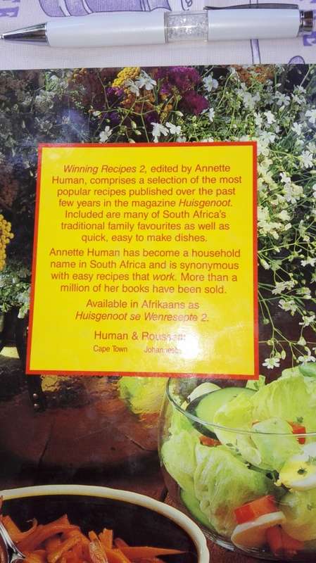 2 Books ; HUISGENOOT Winning Recipes 1 plus Winning Recipes 2 ANNETTE HUMAN  ( Both  in English )