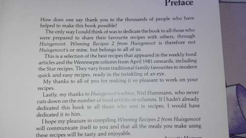 2 Books ; HUISGENOOT Winning Recipes 1 plus Winning Recipes 2 ANNETTE HUMAN  ( Both  in English )