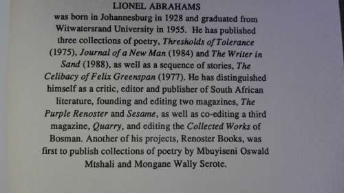 RUTH MILLER POEMS PROSE PLAYS Edited and Introduced by LIONEL ABRAHAMS