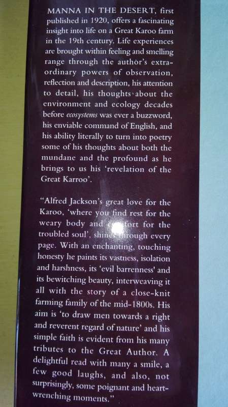 Limited Edition MANNA in the DESERT A RELEVATION of the GREAT KAROO ALFRED de JAGER JACKSON