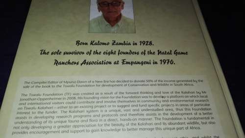 MPUNZI , DAWN OF A NEW ERA  An historical overview of the development of the Game Ranching Industry
