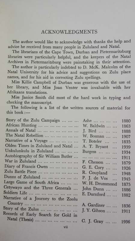 SHAKA'S COUNTRY A Book of Zululand T V BULPIN ( Small damage on the spine )