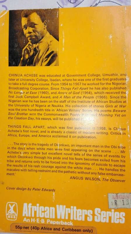 2 Books by CHINUA ACHEBE  ; THINGS FALL APART plus ANTHILLS OF THE SAVANNAH