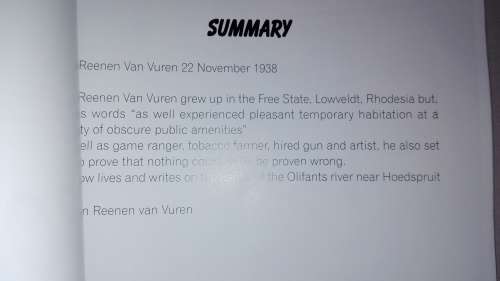 LEBOMBO JOURNALS  ; Van Reenen van Vuren