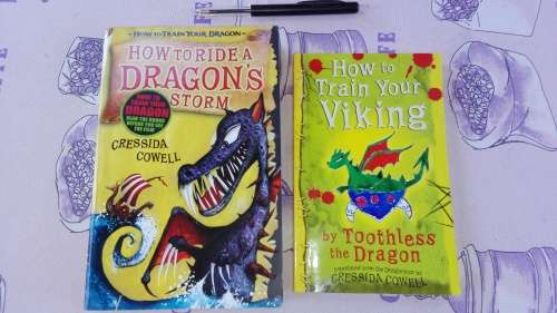 2 Books CRESSIDA COWELL How to Ride A Drago's Storm plus How to Train Your Viking