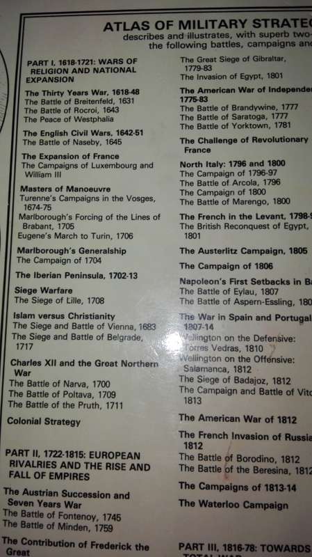 ATLAS of MILITARY STRATEGY  The Art Theory and Practice of War 1618 - 1878 by David G Chandler