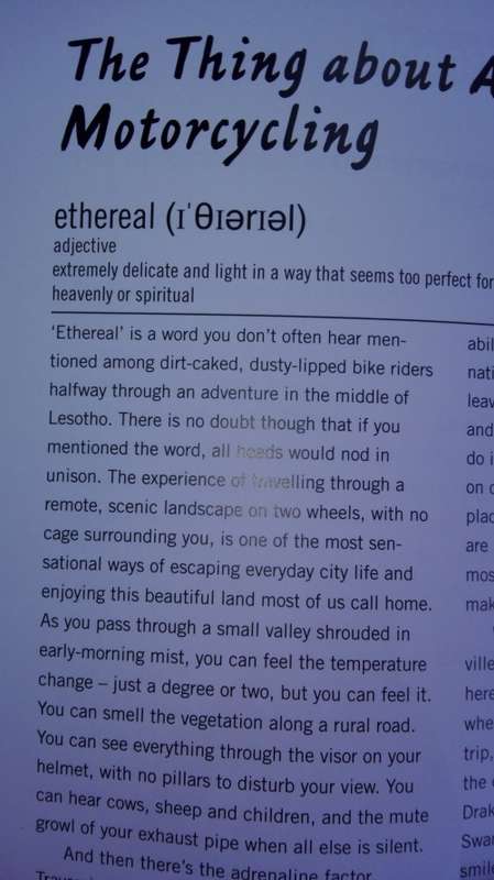 BIKE TAR & GRAVEL ADVENTURES IN SOUTH AFRICA Swaziland  & Lesotho GREG BEADLE motorbike travel
