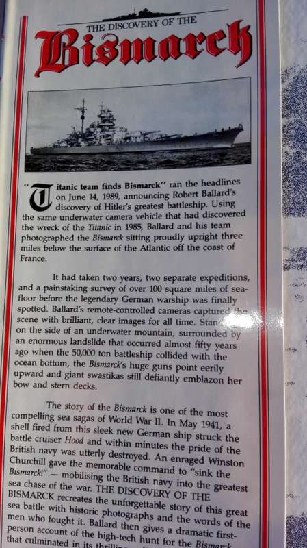 2 Books BATTLESHIP BISMARCK A Survivor's Story plus The DISCOVERY of the BISMARCK  Robert D BALLARD