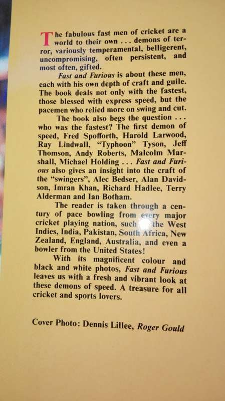 FAST AND FURIOUS A Celebration of Cricket`s Pace Bowlers Grantlee Keiza and a Bowling Skills booklet