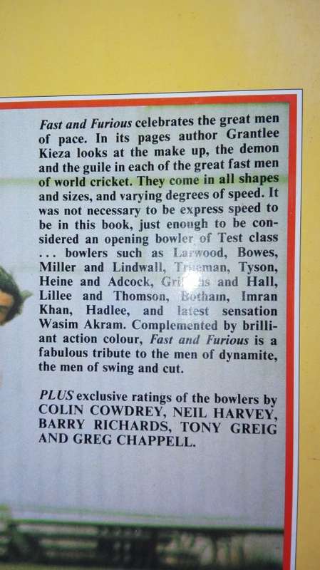 FAST AND FURIOUS A Celebration of Cricket`s Pace Bowlers Grantlee Keiza and a Bowling Skills booklet