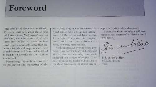COOK AND ENJOY IT S J A DE VILLIERS Seventh Completely Revised Edition 1992