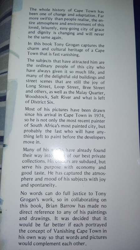 TONY GROGAN`S VANISHING CAPE TOWN Text BRIAN BARROW