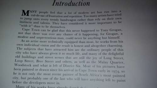 TONY GROGAN`S VANISHING CAPE TOWN Text BRIAN BARROW