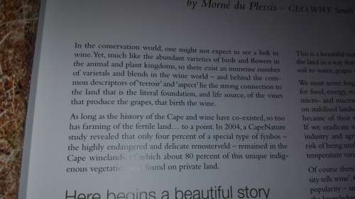 THE WINE KINGDOM Celebrating conservatiom in the Cape inelands  WWF South Africa