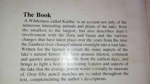 2 Books FISHES OF KARIBA PLUS A WILDERNESS CALLED KARIBA  both by DALE KENMUIR