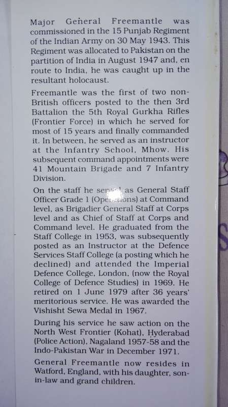 FRED`S FOIBLES Major General  RSM F L FREEMANTLE , VSM Memoirs 5th Gorkha Rifles Frontier Forces